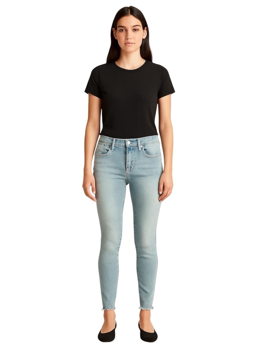 Current Elliott The Stiletto Mid-Rise Raw Hem Ankle Skinny Jeans Size 27